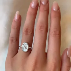 Oval ring i sølv