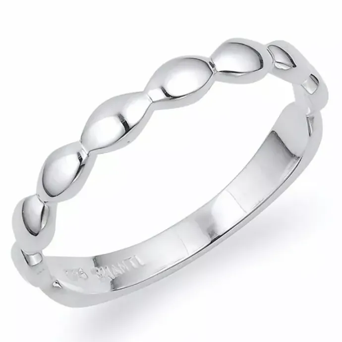 Oval smal fingerring i sølv