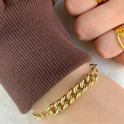 Panserarmbånd i forgyldt sølv x 8,3 mm