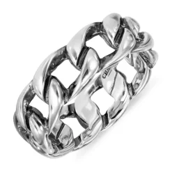 Panzer Herrering i oxideret sterlingsølv