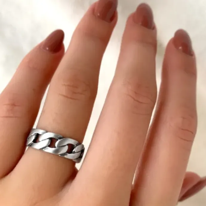 Panzer ring i sølv
