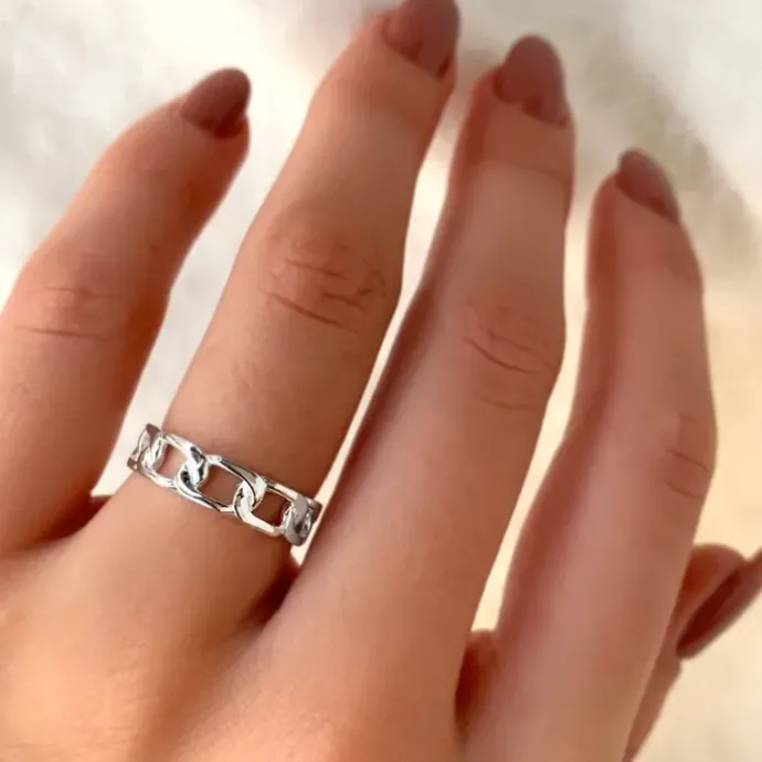 Panzer ring i sølv