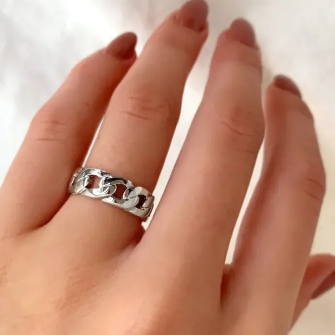 Panzer ring i sølv