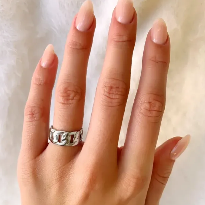Panzer ring i sølv