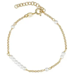 Perle armbånd i forgyldt sølv x 3,0 mm