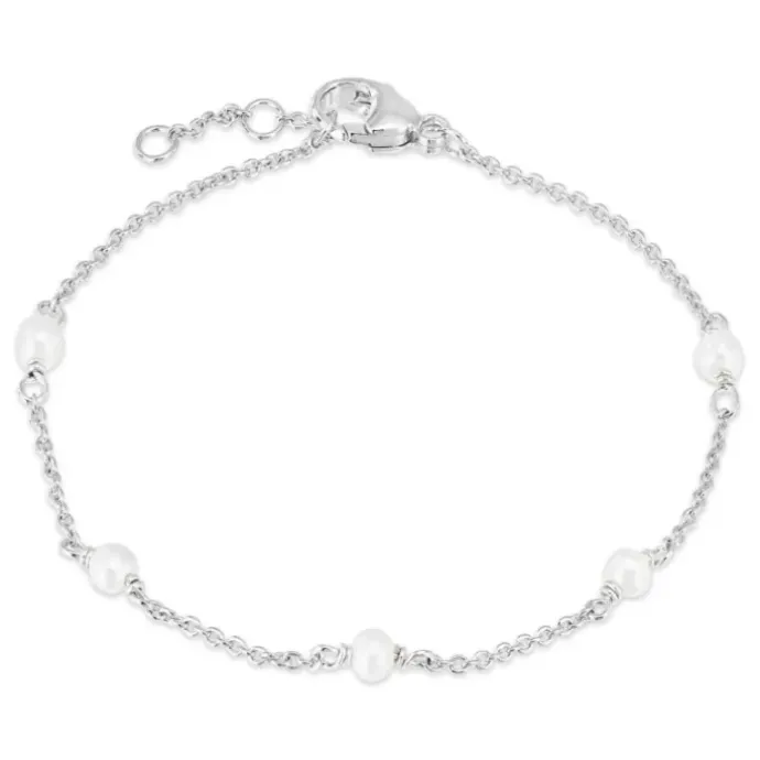 Perle armbånd i sølv