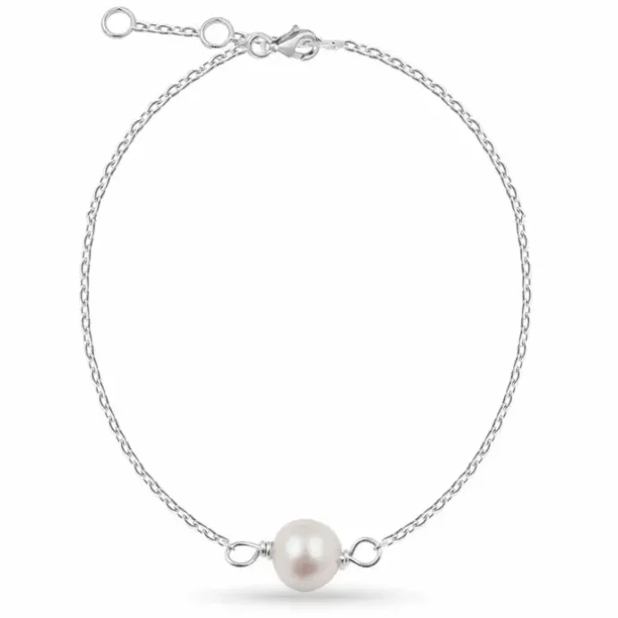 Perle armbånd i sølv