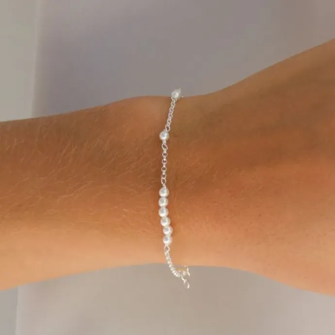 Perle armbånd i sølv x 3,0 mm