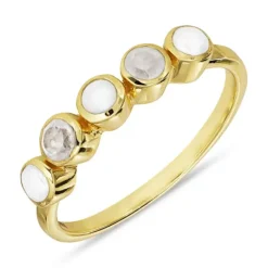 Perle ring i forgyldt sølv