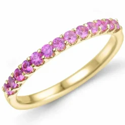 Pink safir alliancering i 14 karat guld 0,57 ct
