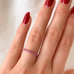 Pink safir alliancering i 14 karat guld 0,57 ct