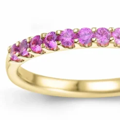 Pink safir alliancering i 14 karat guld 0,57 ct