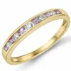 Pink safir brillantring i 14 karat guld 0,109 ct 0,18 ct 0,06 ct