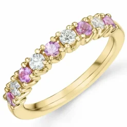 Pink safir diamantring i 14 karat guld 0,246 ct 0,45 ct