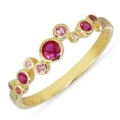 Pink zirkon ring i forgyldt sølv - Bubbly Twist