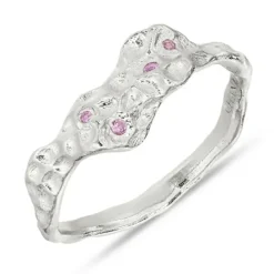 Pink zirkon ring i sølv