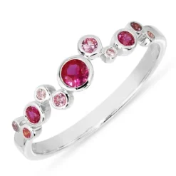 Pink zirkon ring i sølv - Bubbly Twist