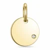 Plade diamant vedhæng i 14 karat guld 0,01 ct