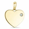Plade diamant vedhæng i 14 karat guld 0,015 ct