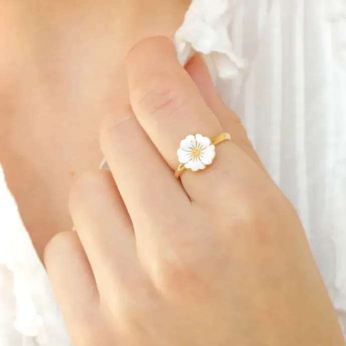Primrose ring i forgyldt sølv