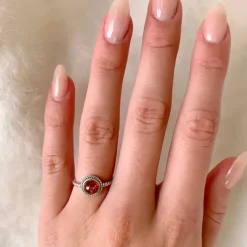 Rav ring i oxideret sterlingsølv