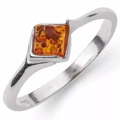 Rav ring i sølv