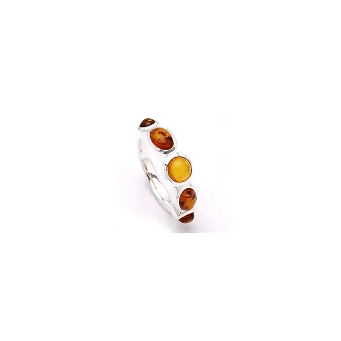 Rav ring i sølv