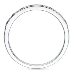 Rød rubin ring i 14 karat hvidguld 0,08 ct 0,17 ct