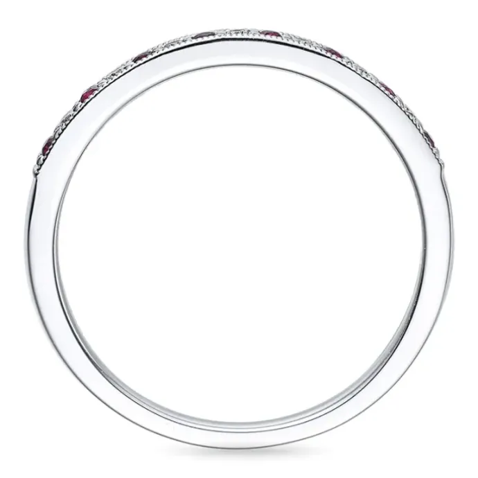 Rød rubin ring i 14 karat hvidguld 0,08 ct 0,17 ct