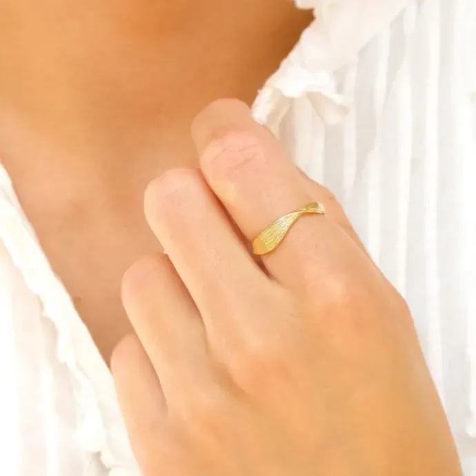 Ring i forgyldt messing