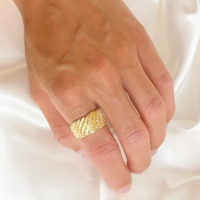 Ring i forgyldt messing