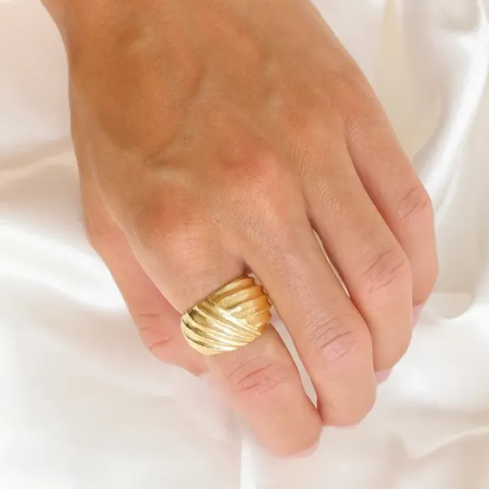 Ring i forgyldt messing