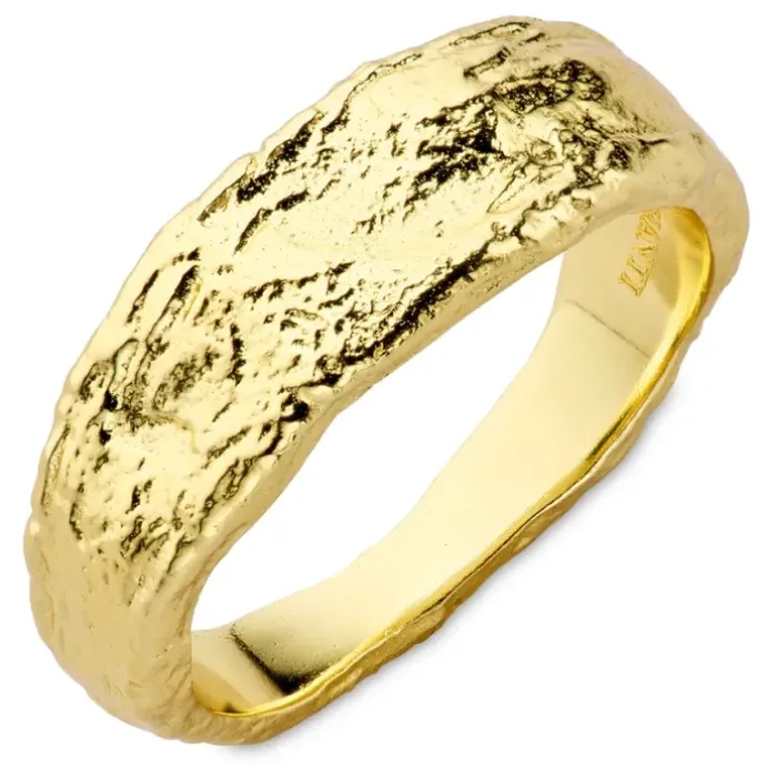 Ring i forgyldt messing