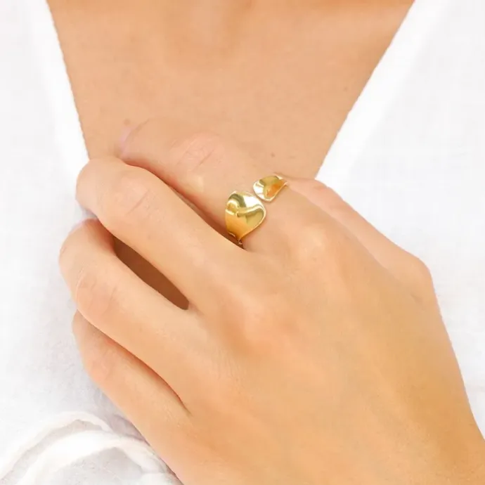 Ring i forgyldt messing