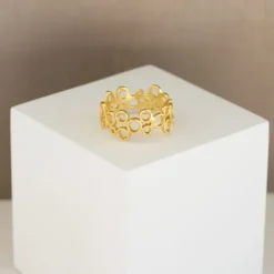 Ring i forgyldt sølv