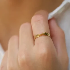 Ring i forgyldt sølv