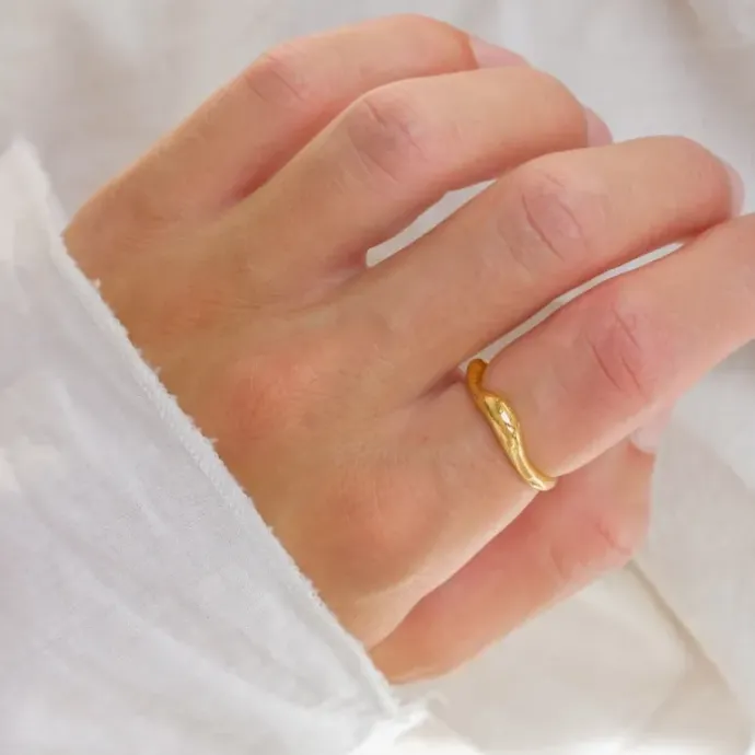 Ring i forgyldt sølv