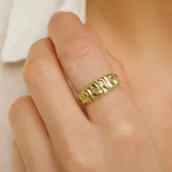 Ring i forgyldt sølv