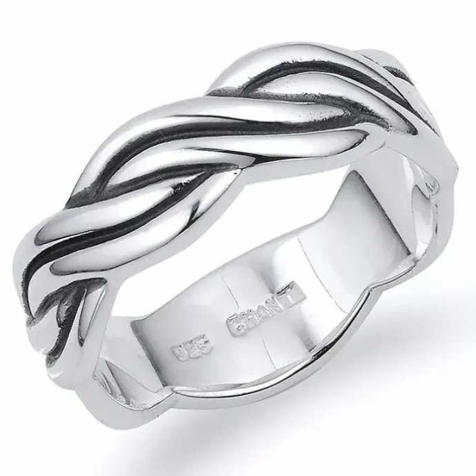 Ring i oxideret sterlingsølv