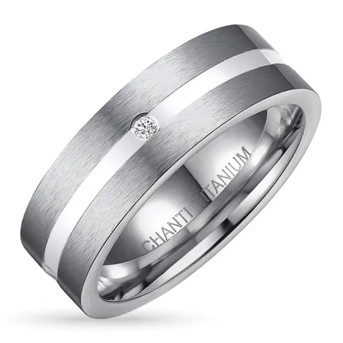 Ring i titanium og sølv