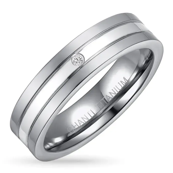 Ring i titanium og sølv