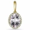 Roset morganit diamantvedhæng i 14 karat guld 1,82 ct 0,12 ct