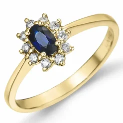 Rosetring i 14 karat guld 0,11 ct 0,35 ct