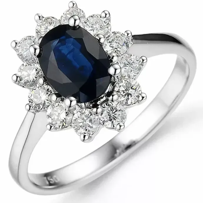 Rosetring i 14 karat hvidguld 0,55 ct 1,00 ct