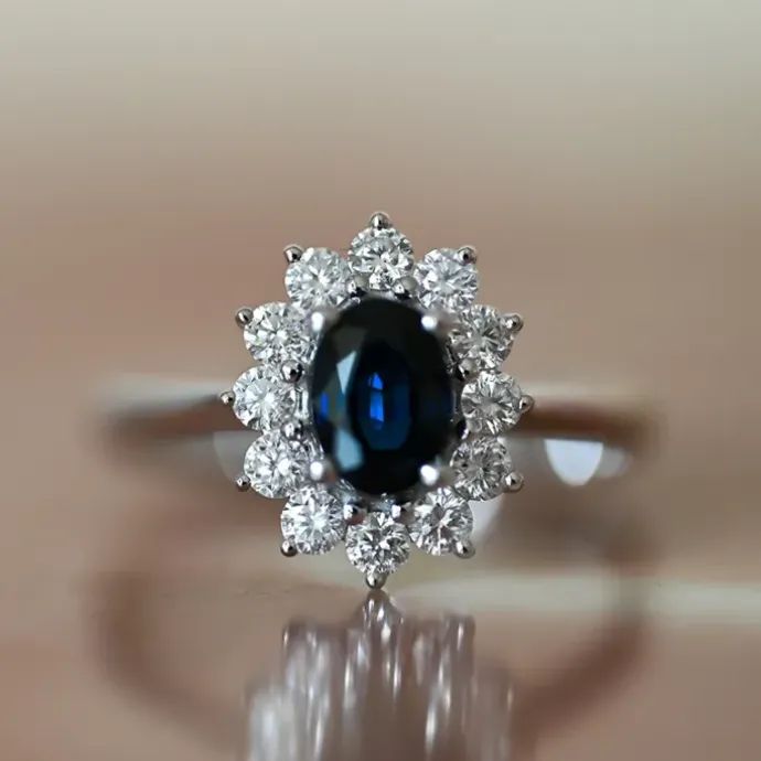 Rosetring i 14 karat hvidguld 0,55 ct 1,00 ct