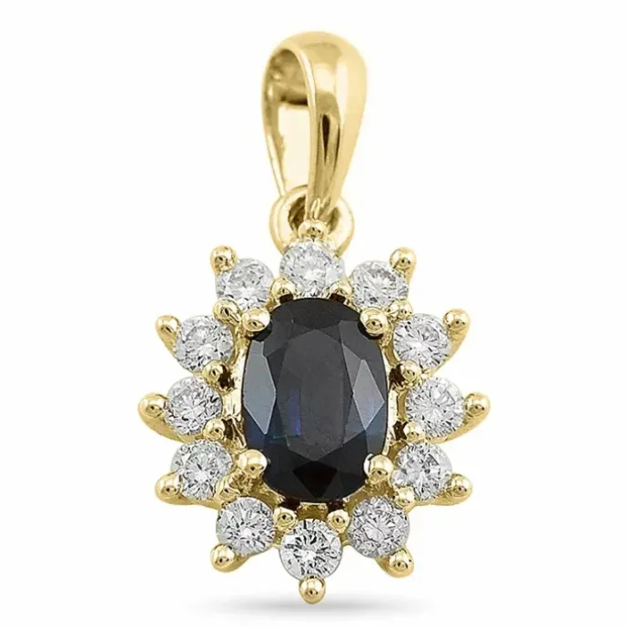 Rosetvedhæng i 14 karat guld 0,26 ct 0,65 ct