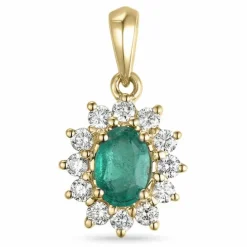 Rosetvedhæng i 14 karat guld 0,26 ct 0,47 ct