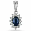 Rosetvedhæng i 14 karat hvidguld 0,10 ct 0,35 ct