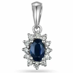 Rosetvedhæng i 14 karat hvidguld 0,10 ct 0,35 ct