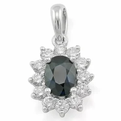 Rosetvedhæng i 14 karat hvidguld 0,55 ct 1,05 ct